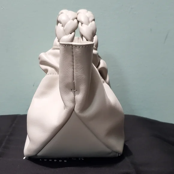 NEW DEMELLIER Mini Los Angeles Off White Smooth Leather Braid Tote Crossbody Bag - Picture 7 of 14